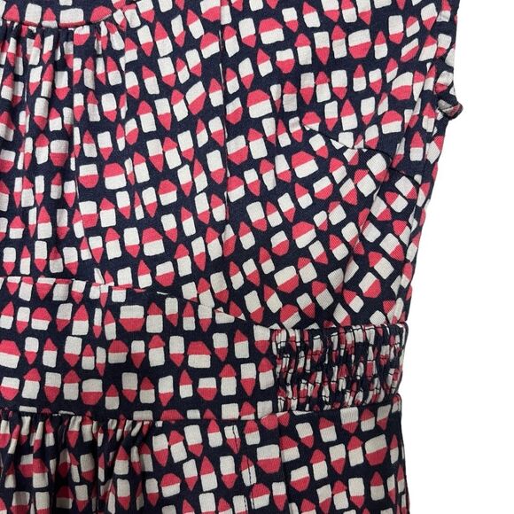 Boden WH761 Pink & Blue Weekend Jersey Midi Dress Pockets Cotton Modal Comfy - Picture 7 of 10